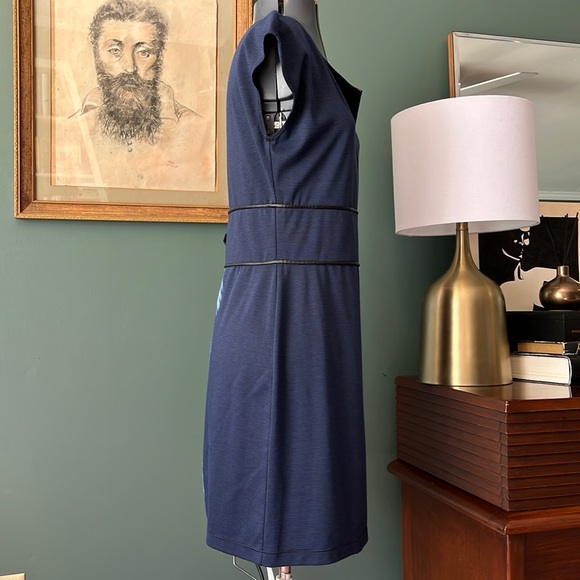 Max Studio Blue and Black Striped Dress - Picture 4 of 9